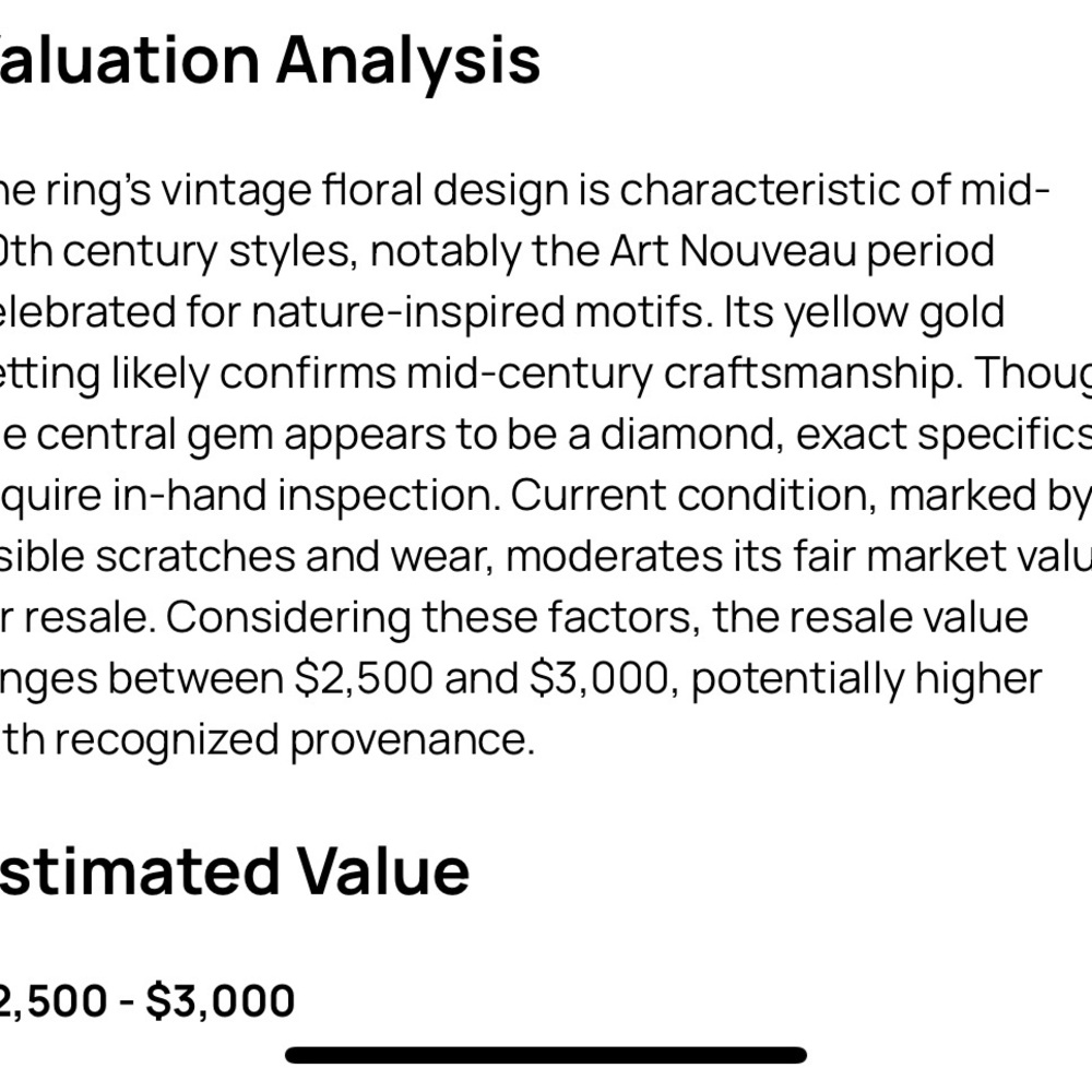 Vintage Floral Design Ring - Picture 3 of 3